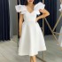 D510 Amazon Independent Station 2024 Summer New Style Ruffle High Waist A-line Dress Banquet Party Foreign Trade Dress