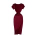 Tight fitting slimming square neck knitted dress short sleeved 2023 summer new style, sexy and spicy girl, hip hugging long skirt