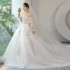 One shoulder main wedding dress, bride 2024 new style, female long tail, French heavy industry palace style, arm covering, plus size