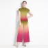 Miyake T-shirt new high-end pleated casual print niche loose and versatile wide leg pants