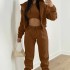 Euro American 2024 Cross border New Women's Clothing AliExpress Solid Color Simple Hoodie Sports and Leisure Pants 3-Piece Set