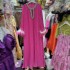 Vietnamese style ostrich fur decorative dress with cuffs, heavy duty collar with diamond inlaid loose long skirt A2 # 8073