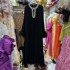 Vietnamese style ostrich fur decorative dress with cuffs, heavy duty collar with diamond inlaid loose long skirt A2 # 8073