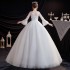 Main wedding dress for spring and summer, Korean style plus size new bride, Sen style one shoulder long sleeved trumpet sleeve, dreamy and simple 2024 female