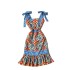 Palace style dress for women in summer 2022, retro printed small dress, high-end dress for socialites, camisole dress, trendy