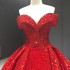 Foreign Trade Puffy Skirt 2024 Bridal Ball One Shoulder Red Dreamy Tail Wedding Dress Female Amazon eBay