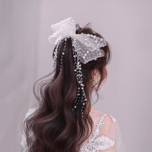 New handmade large bow bead headband headband, bridal wedding forest style photography and makeup styling accessories