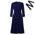 D462 Foreign Trade Women's Wear eBay New Style Elegant Folded Commuter OL Solid Color African Large Cross border Dress