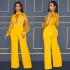 X6053 Cross border AliExpress Amazon Europe and America Fashion Women's Wear Hollow Perspective Long Sleeve Pants with Strap Up jumpsuit