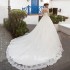 Foreign trade wedding dress 2024 round neck long sleeved lace slimming French bride style slimming trailing wedding dress