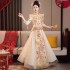 2024 New Champagne Gold Show He Dress, Bridal Chinese Wedding Dress, Heavy Industry Toast Dress, Pavilion Dress, Autumn and Winter