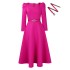 D467 Amazon Cross border Women's Winter New Fashion Bubble Sleeve Large Banquet Party Dress Foreign Trade Dress