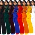 X6053 Cross border AliExpress Amazon Europe and America Fashion Women's Wear Hollow Perspective Long Sleeve Pants with Strap Up jumpsuit