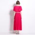 French elegance 2024 summer new high-end design sense pleated long skirt with waist cinching and large swing chiffon dress for women