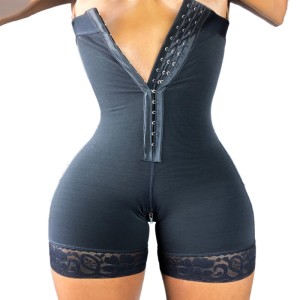 Cross border shapewear jumpsuit, butt lifter, high waist, three row buckle, crotch zipper, large size, hip lifting and abdominal cinching pants