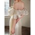 Satin Light Wedding Dress 2024 New Bridal One Shoulder Retro Fish Tail Simple and Elegant Wedding Dress