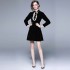 Small black dress, small stature, sweet style, autumn outfit, 2024 new women's clothing, Hepburn style black velvet dress