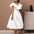 D367 European and American women's clothing independent station summer fashion temperament ruffled hem large skirt banquet dress cross-border dress