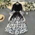 European and American style 2024 new women's dress with oversized skirt print, pleated pleats, waist cinching, and lace up for vacation