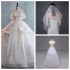 One shoulder main wedding dress, bride 2024 new style, petite woman, French heavy industry, palace style, arm covering, plus size