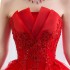 Wedding Dress 2024 New Red Wedding Dress, Bridal Princess, Dreamy Flower Bud, strapless, Autumn and Summer High Waist Dress for Women