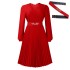 D497 European and American cross-border new independent station V-neck fashionable temperament elegant solid color pleated plus size African dress