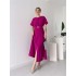 European and American Foreign Trade Spot Women's Skirts 2024 Spring/Summer New Collection Solid Color Fashion Chest Fold Strap Dress Long Skirt