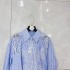 Shirt long sleeved new design with hollow out hook flower niche casual short style chic top A1 # 1803