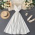 Chic gentle style long skirt children's summer dress 2020 new goddess heart machine backless lace up waist strap dress