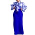 D323 European and American women's clothing 2024 new fashion print strap long sleeved shirt half skirt long skirt cross-border two-piece set