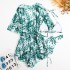 2023 New European and American Amazon Cross border Three piece Bikini Beach Sunscreen Printed Hoodie Swimsuit Women