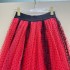 French retro polka dot mesh layered skirt with large skirt and fluffy skirt, big swing half body yarn skirt A1 # 8708