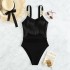 2024 new European and American tassel suspender hollow swimsuit sexy gathering bikini multi-color chain one-piece swimsuit for women