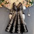 2022 New Evening Party Dress, Elegant and Stylish, Heavy duty Embroidered Flower Sleeves, High end Dress for Women