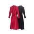 Autumn new suit dress with one button splicing and large swing long skirt, fashionable and mature temperament S1 # 8109