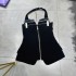 Australian neck hanging sexy backless little woman double breasted temperament small tank top vest vest vest A1 # 8756