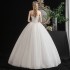 2024 new wedding dress strapless wedding dress fashionable and simple Korean lace princess summer autumn fairy soft female wedding dress