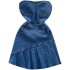 Pure desire spicy girl strapless dress, women's inner and outer wear, summer 2022 new slim fit denim A-line short skirt