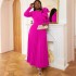 AM030116 long sleeved plus size women's pleated skirt long robe women's elegant party party dress dresses