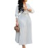 D472 Amazon independent website foreign trade 2024 spring new European and American women's cross-border solid color plus size cross-border dress