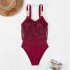 2024 new European and American tassel suspender hollow swimsuit sexy gathering bikini multi-color chain one-piece swimsuit for women