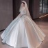 Satin Wedding Dress 2024 New Bridal Small Main Yarn French Retro strapless High End White Outing Yarn