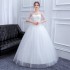 One shoulder plus size wedding dress 2024 new bride's wedding dress studio white gauze looks slim and chubby, with even sleeves