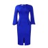 D354 Amazon European and American Women's V-neck Bubble Sleeve Split Dress Office Pencil Dress African Dress