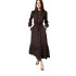 Amazon Cross border 2024 Autumn New Fashionable and Elegant Style Tie up Waist Dress Single breasted Long Dress