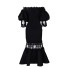 D368 Cross border women's fashion temperament lace off shoulder fishtail party sexy party dress dress foreign trade dress