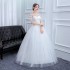 One shoulder plus size wedding dress 2024 new bride's wedding dress studio white gauze looks slim and chubby, with even sleeves