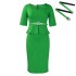 D508 Amazon new women's collar fashionable temperament short sleeved OL tongle ruffle edge cinched waist African dress