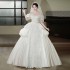 Satin plus size wedding dress with French main yarn 2024 new heavy industry retro elegant temperament adult gift light luxury fat dress