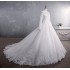 European and American Wedding Lace 2023 New Bridal Stand Collar Long Sleeve Stand Collar Large Tail Large Size Muslim Wedding Dress Customization